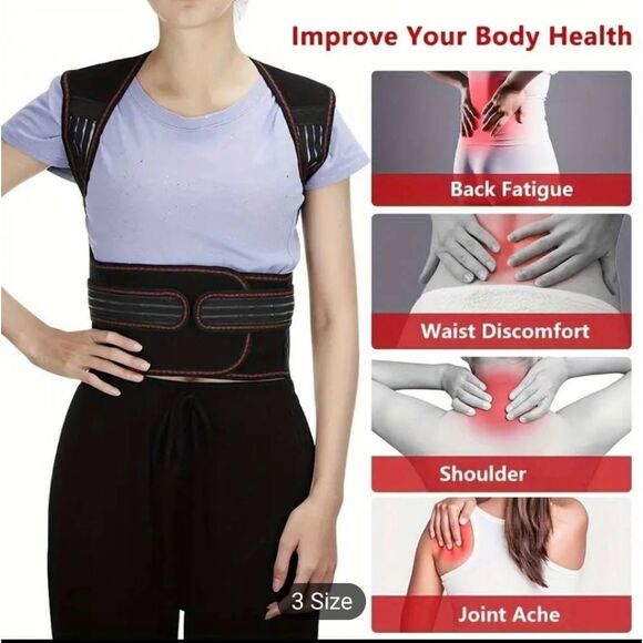 Back magnet 🧲 vest 🦺 w hot compress waist & back support brace corrector - Picture 4 of 10
